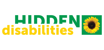 Hidden Disabilities logo: a sunflower on green background