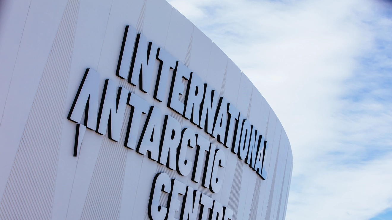 The exterior sign of the International Antarctic Centre, Christchurch, New Zealand. Image credit: FiledIMAGE/stock.adobe.com