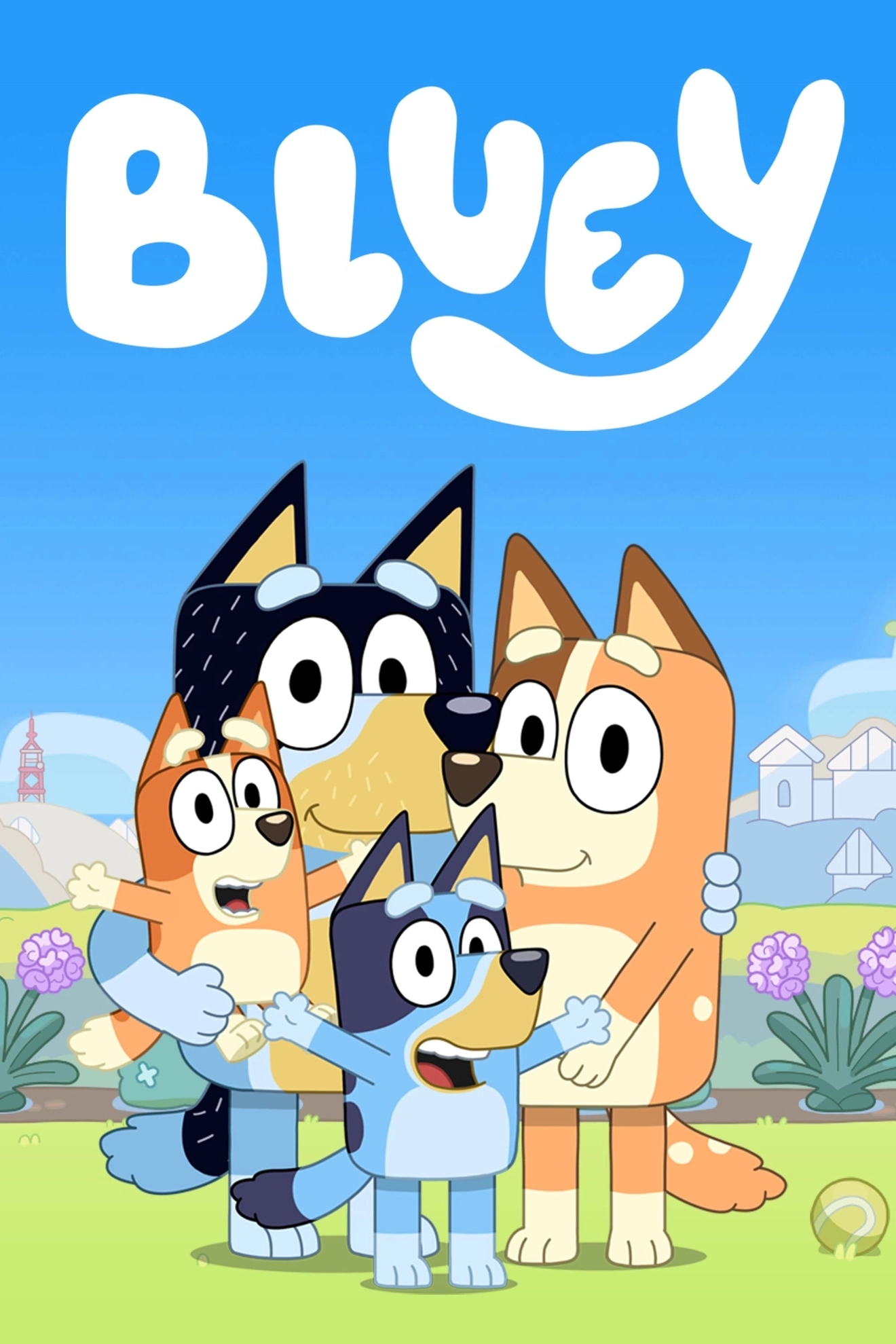 Promo poster for animated kids TV show 'Bluey' on Jetstar inflight entertainment