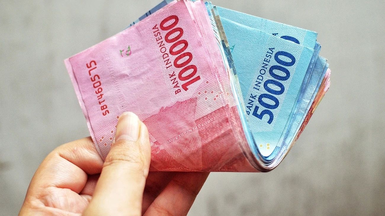 A handful of Indonesian Rupiah