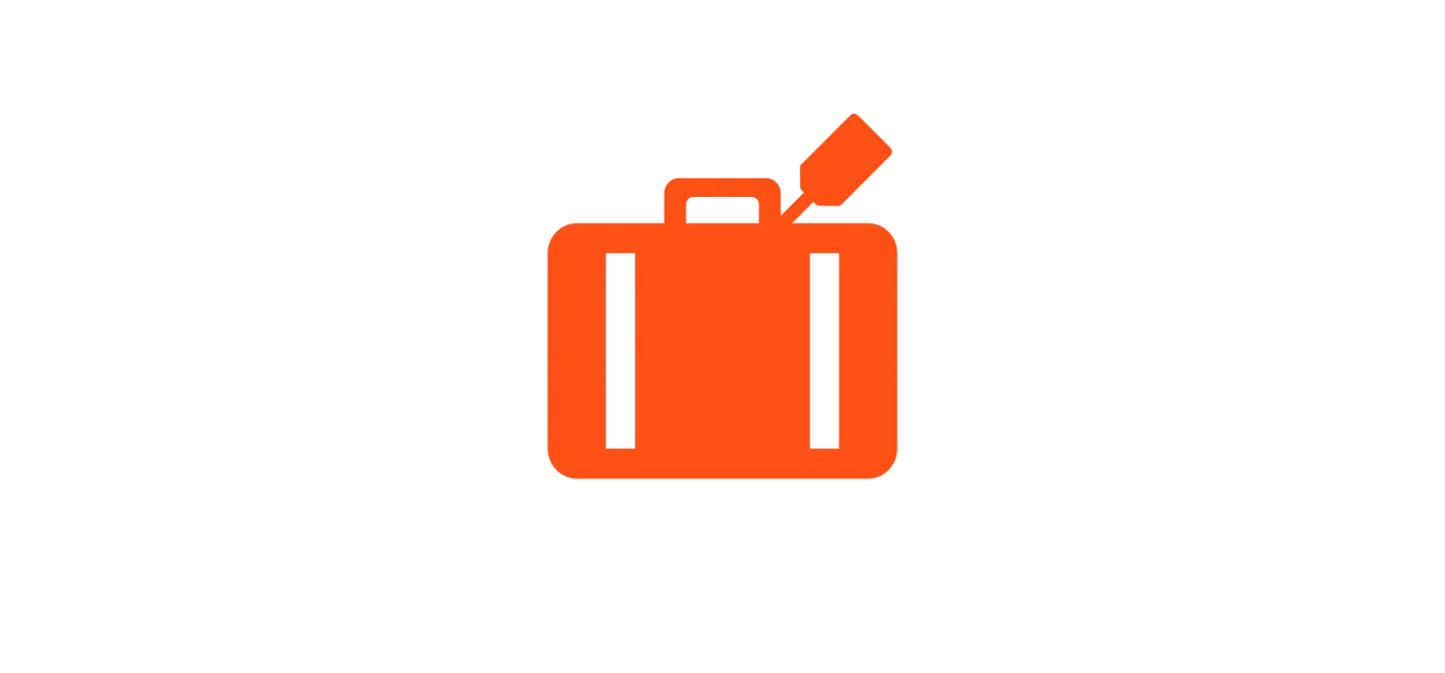 Orange suitcase icon